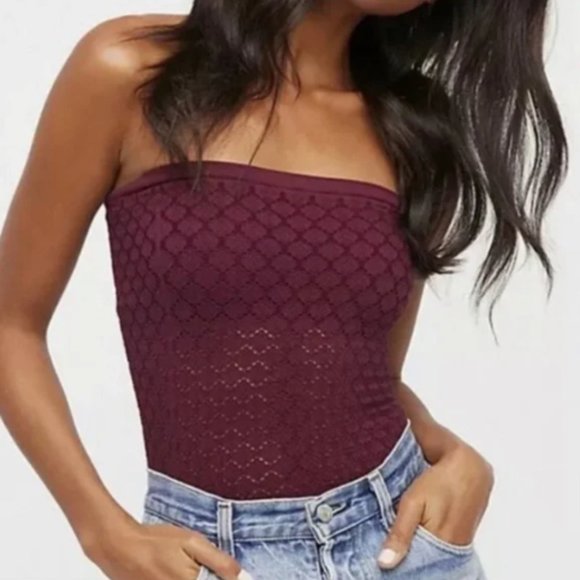 Free People Tops - Free People Diamond Seamless Tube Crop Top M/L